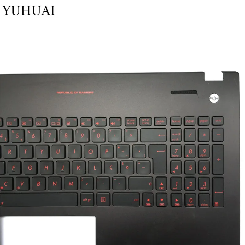 Новая португальский Клавиатура для ноутбука Asus G56JR G56JK Упор рук верхняя крышка с