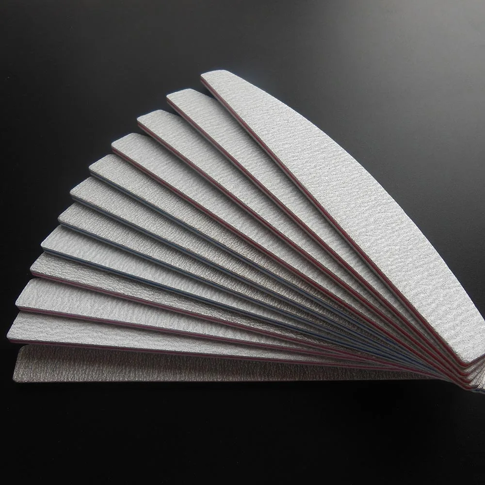 Пилка для ногтей профессиональная в форме полумесяца 12 шт./лот 120/180 | Красота и