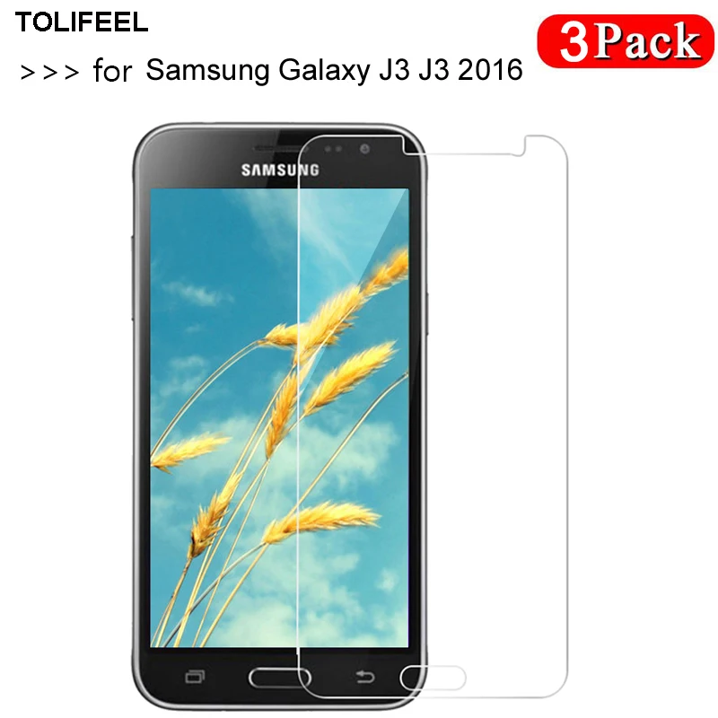 3 Pack закаленное стекло для samsung Galaxy J3 2016 протектор экрана Премиум Защитная пленка