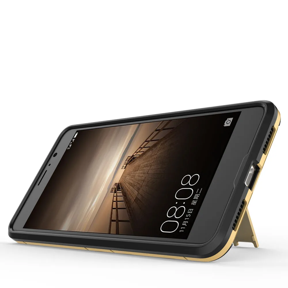 Для Huawei Коврики 9 двойной Слои Жесткий ПК резиновая Гибридный Панцири чехол с