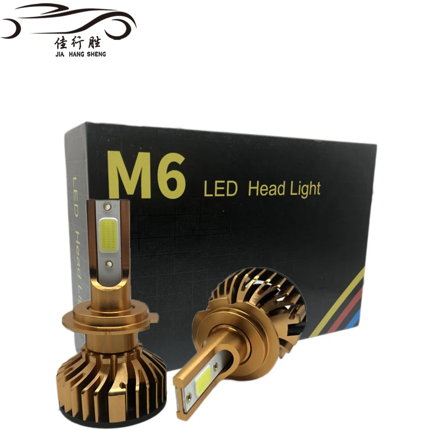 JHS Заводская поставка LED M6 H4 H7 H1 COB светодиодные лампы для фар H11 H13 12V 9005 9006 H3 9004 9007 9012