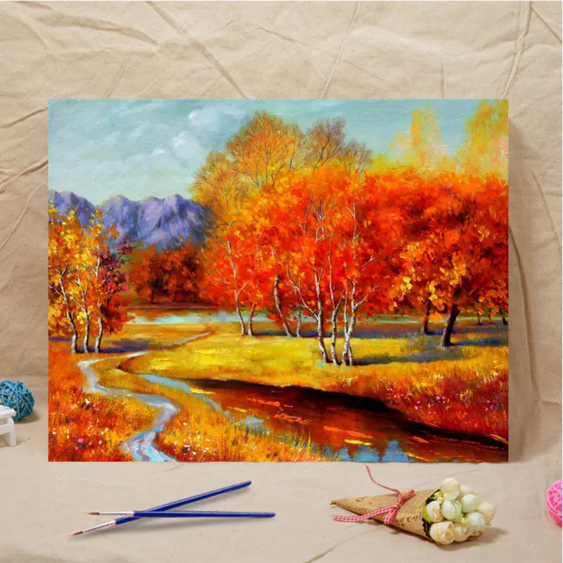 40x50 см бескаркасные DIY пейзаж Paiting по номеру для взрослых и детей начинающих