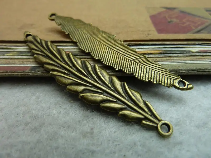 20pcs Wholesale Vintage Jewelry Findings And Components Antique Bronze Leaves Connectors DIY | Украшения и аксессуары
