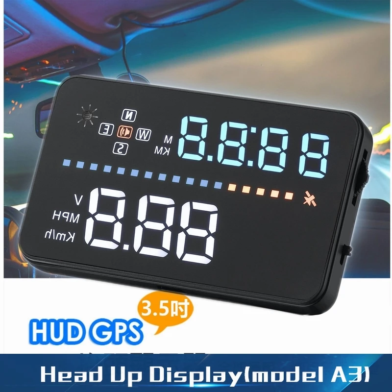 3 5 дюймов A3 HUD Автомобильный дисплей GPS Спидометр Winshield проектор Цифровой