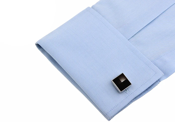 Мужские Запонки черного цвета с эмалью