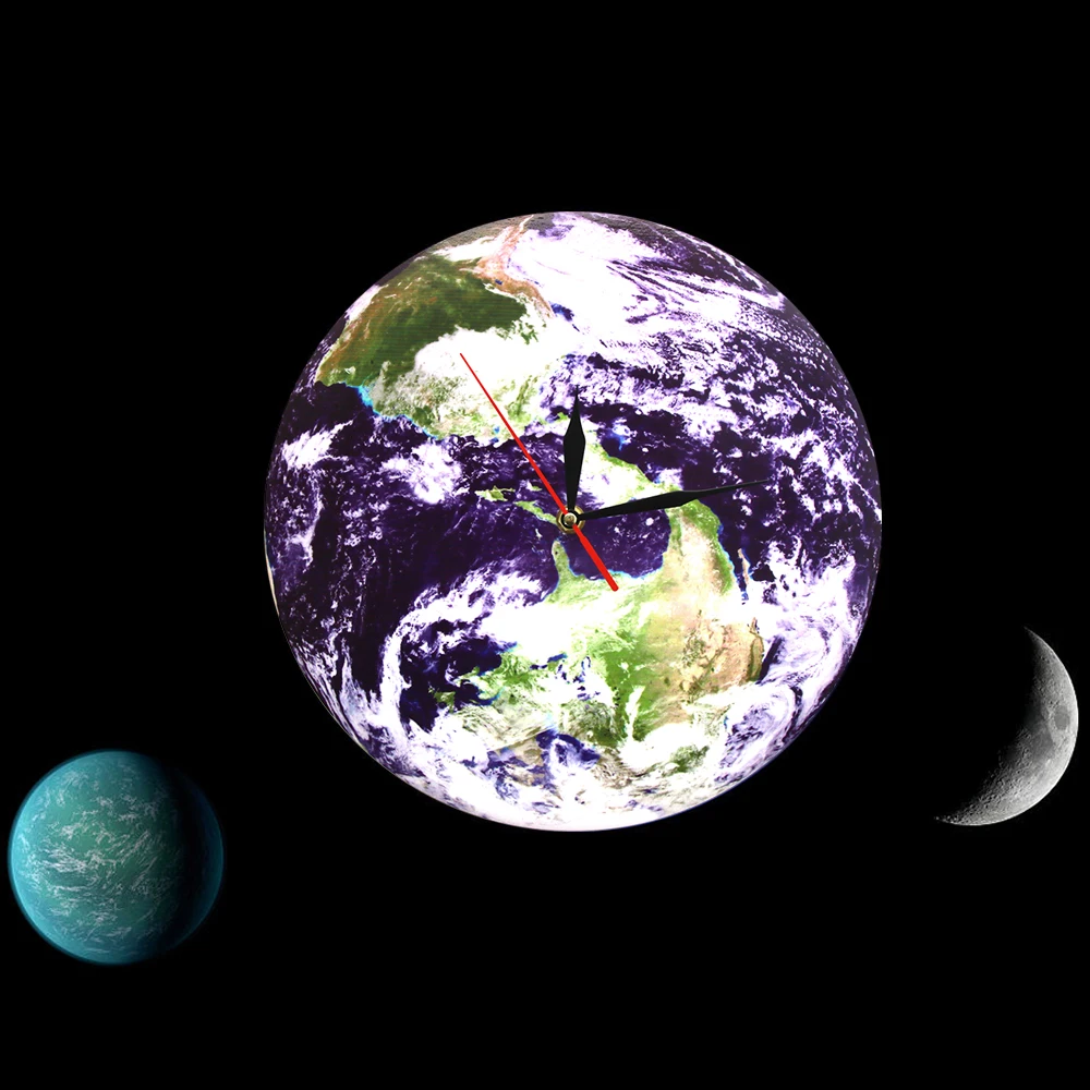 Настенные часы Earth Day View современный дизайн настенные Planet небесные космические 3D