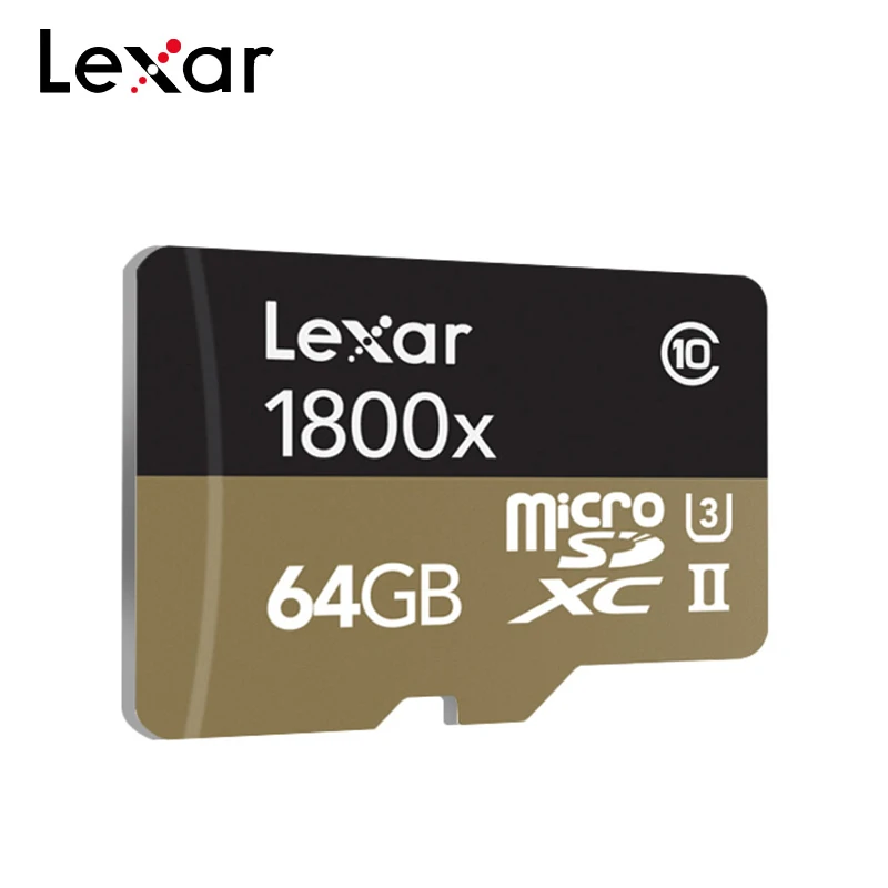 Lexar Профессиональный 1800x microSDXC UHS-II Micro sd-карты объемом 64 Гб оперативной памяти, 32 Гб встроенной памяти до 270 МБ/с. V90 U3 карту памяти SD класса 10 Флэш-Памяти TF карты