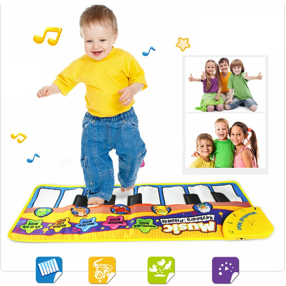 Children Piano Keyboard Music Learn Singing Gym Carpet Touch Play Mats Blanket Kids Educational Toy Gift For Baby | Игрушки и хобби