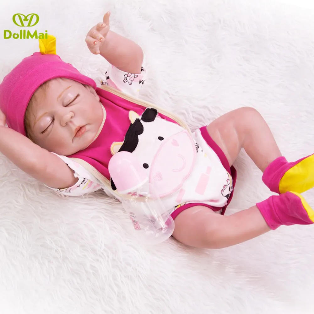 

Reborn baby dolls toys 23" 57cm bebe boneca reborn silicone completa realista Girl toddler doll gift