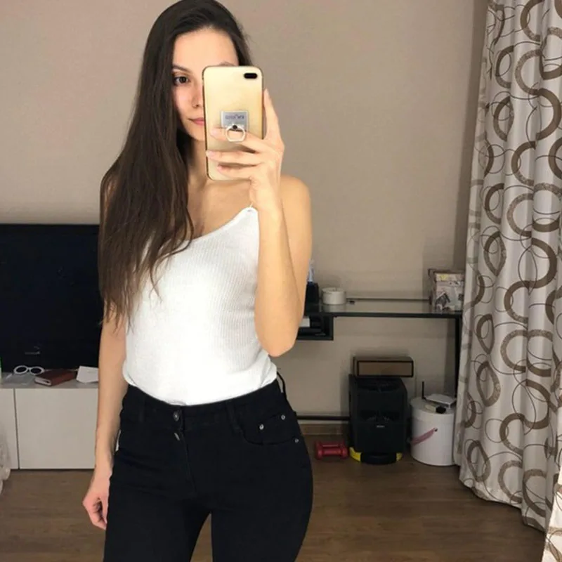 Женские топы на бретелях летний вязаный шикарный сексуальный короткий топ белый