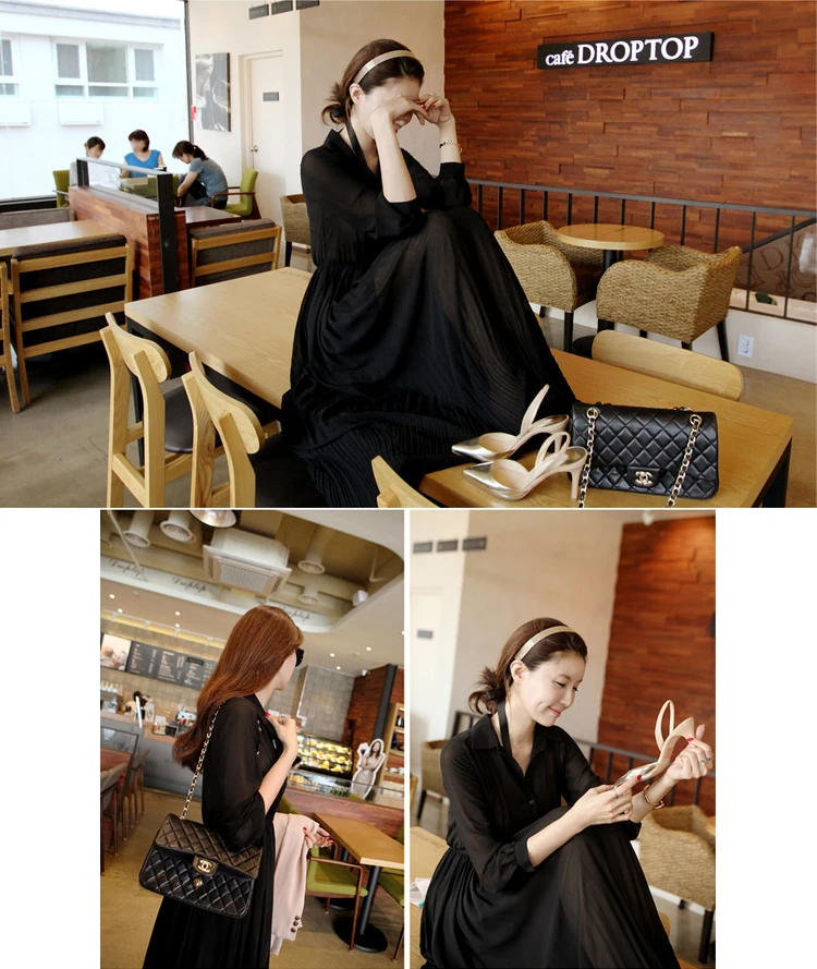 Free Shipping 2014 Summer Long Casual Dress Chiffon Pleated Bohemian Dresses Womens Sleeve Fashion One Piece Clothes SD274 | Женская