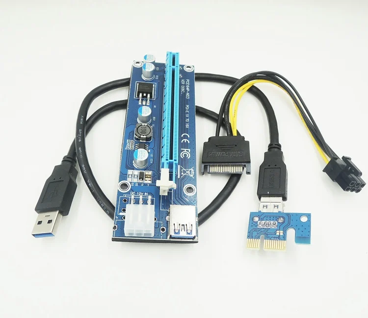 2017 новая карта расширения PCI-E Express 1X до 16X USB 3 0 с кабелем-удлинителем SATA