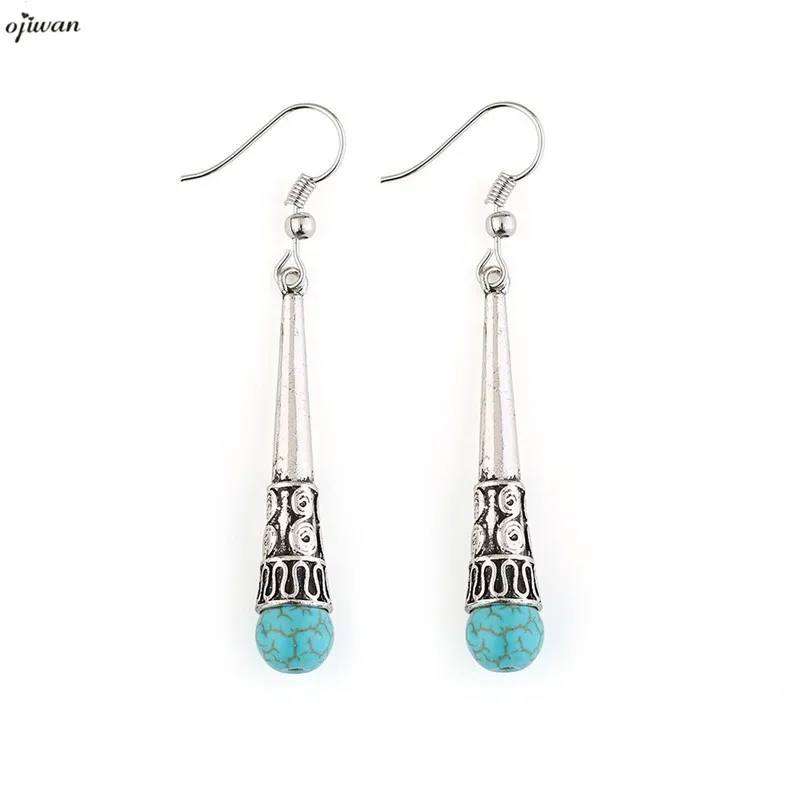серьги с камнями Boho Серьги хиппи aritos индийский индейские украшения Навахо Gypsy