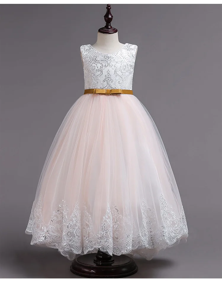 Girls Long Flower Party Prom Dresses For Girl Kids Princess Wedding Teenagers Children First Communion Dress for 14yrs | Детская одежда