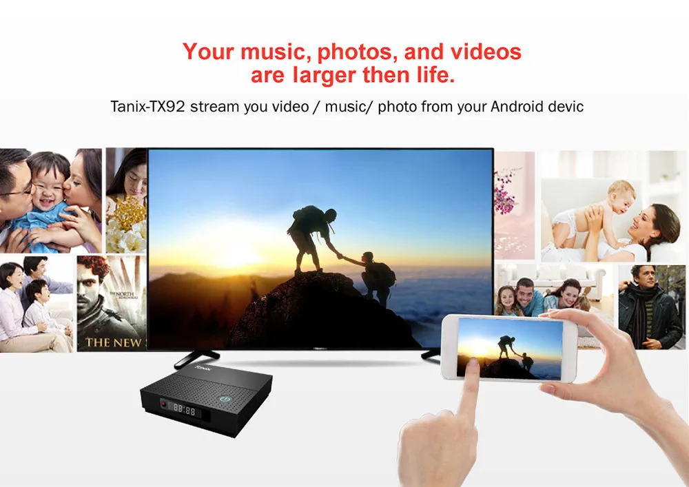 Tanix TX92 ТВ приставка Android 7,1 приставка Amlogic S912 Восьмиядерный Bluetooth Max 3g 32G 5G Wifi 4K ТВ Медиаплеер PK X96 Mini