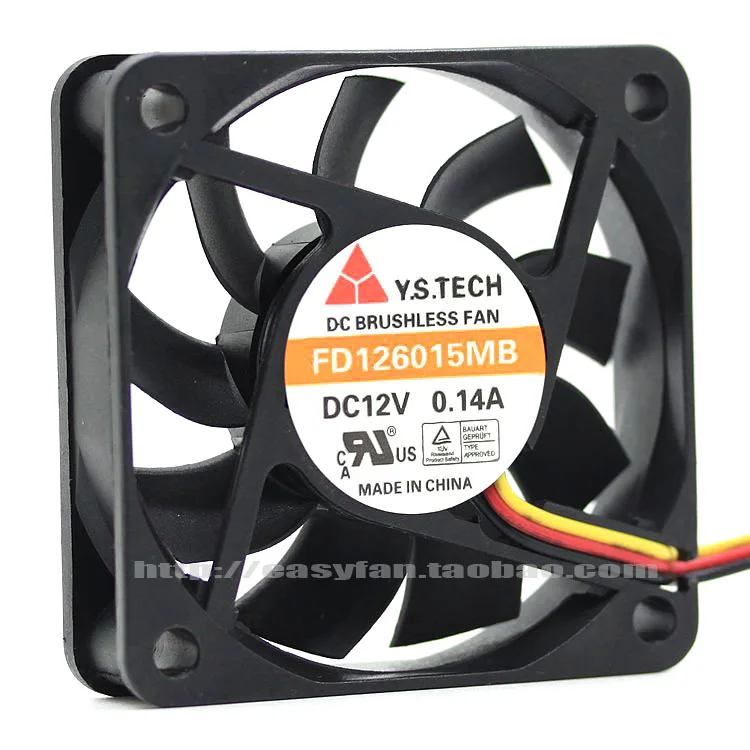 

NEW Y.S.TECH FD126015MB 12V6015 6CM silence cooling fan