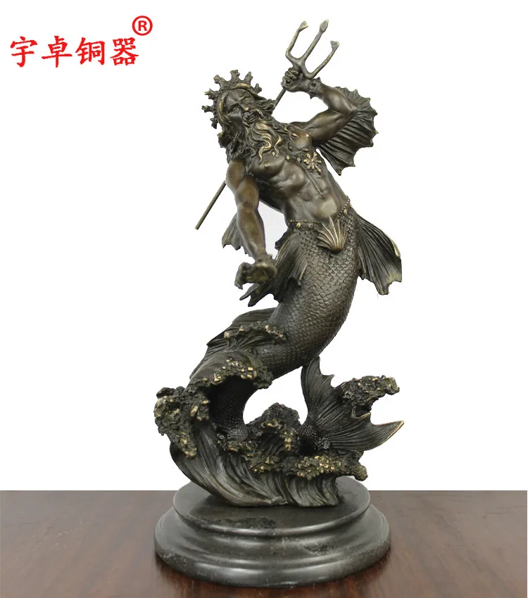 

Бронзовая статуя Poseidon Yu Zhuo, медная статуя, декоративное искусство, украшение для дома