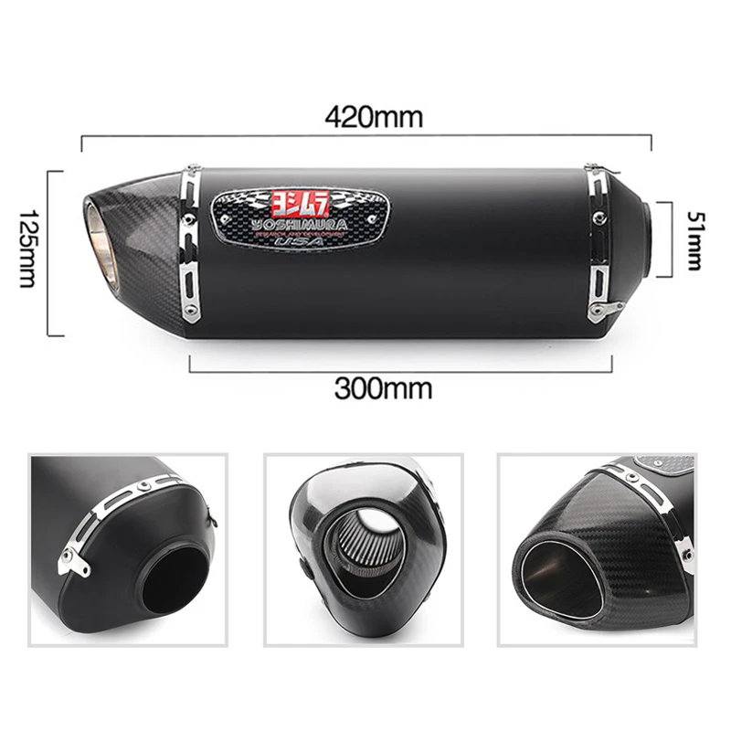 51 мм мотоцикл akrapovic Yoshimura выхлопная труба для NINJA250 CB1000R CRF230 GSR650 Z1000 R6 ATV Dirt Bike