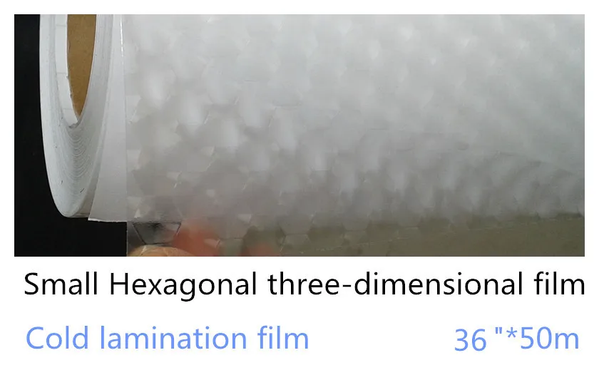 36in * 50m Красивая 3D Шестигранная текстурная ламинирующая пленка рулон для защиты