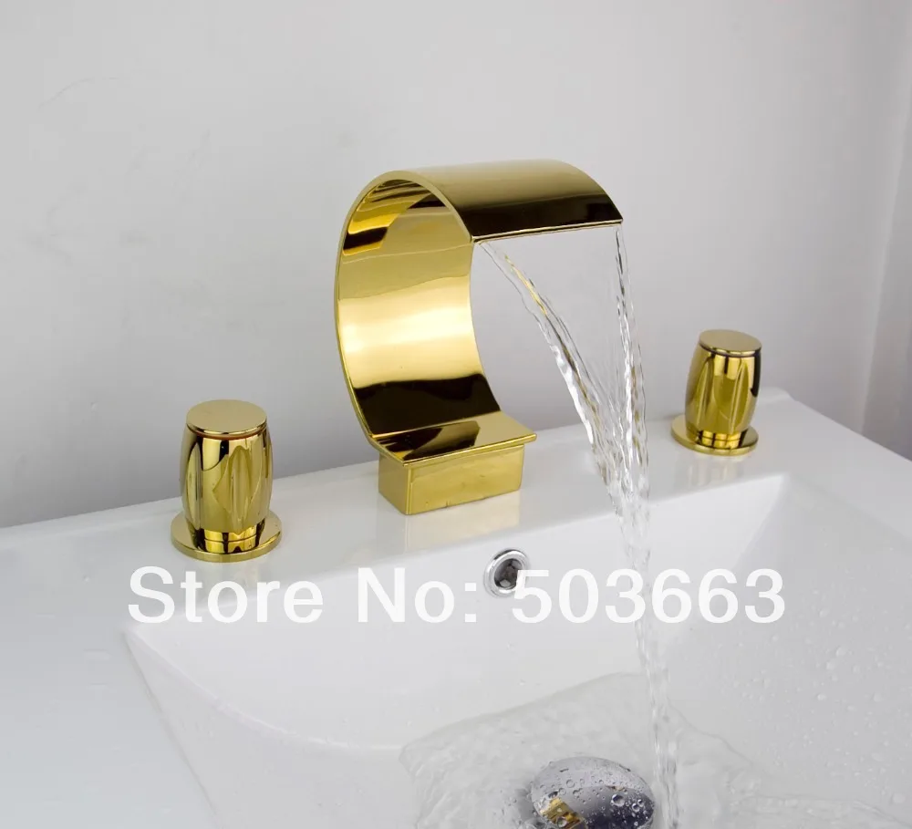 Высокое качество большой водопад 3 предмета 2 рычага ванная комната раковина