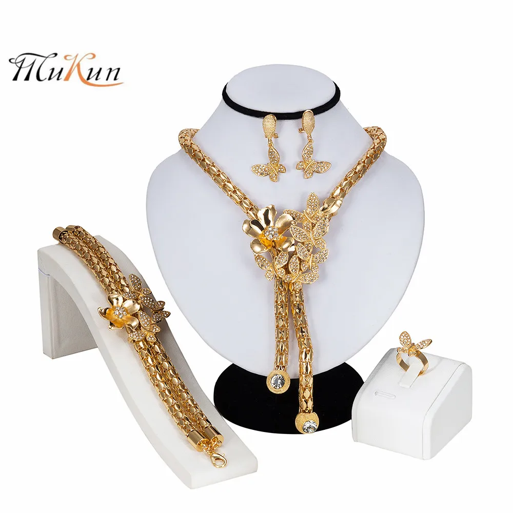 MUKUN Dubai Jewelry Sets For Women Bridal Wedding Nigerian Costume Imitation Crystal Indian Jewellery African Beads Set | Украшения и