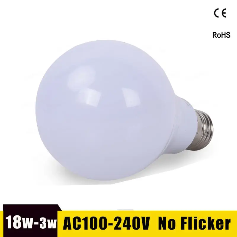 Светодиодная лампа E27 B22 светодиодная лампочка 18 Вт 15 12 9 7 5 3 SMD 2835 реальная