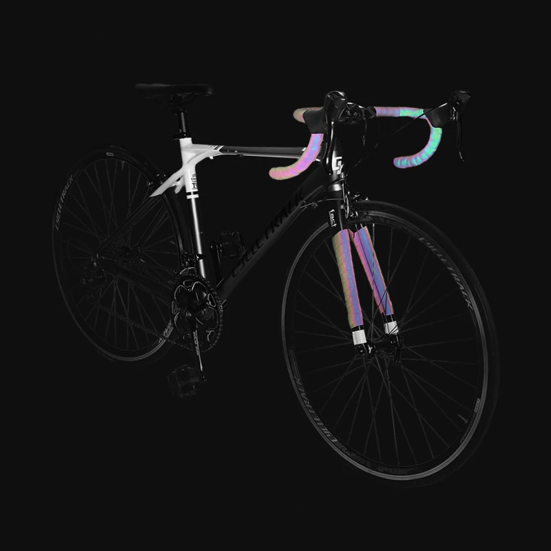 Road Bike Noctilucent Handlebar Tapes Light Reflective Dazzle Cycling Bar Tape MTB PU Leather Colorful Bicycle Fork Grip Tape