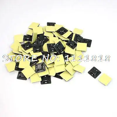 

100 шт., черные пластиковые крепления для кабельных стяжек 1,18x1,18 дюймов