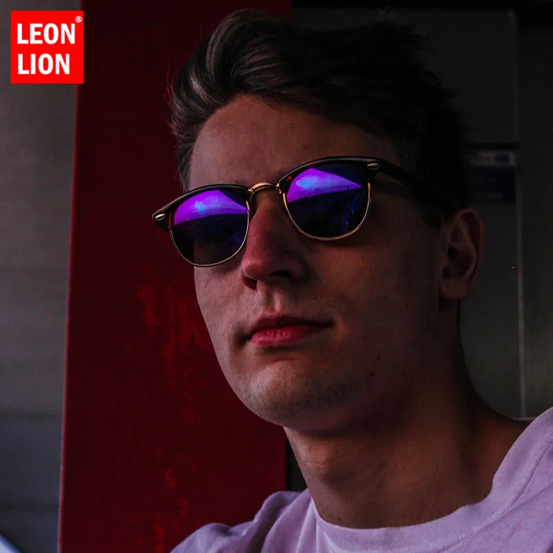 LEONLION новые модные поляризационные солнцезащитные очки без оправы для мужчин и женщин, брендовые дизайнерские солнцезащитные очки с полуоправой, Классические солнцезащитные очки Oculos De Sol