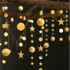 4 м МЕРЦАЮЩАЯ Звезда круглой формы, бумажный баннер, гирлянды для маленьких мальчиков и девочек, декорации на свадьбу, вечеринку, Рождество