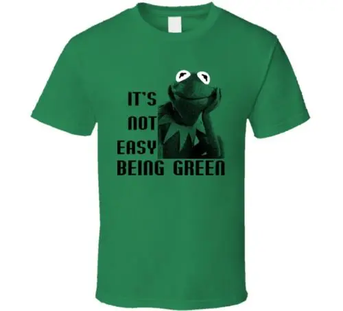 Kermit THe Frog It's not easy being green Футболка с героями мультфильмов Мужская Новая модная