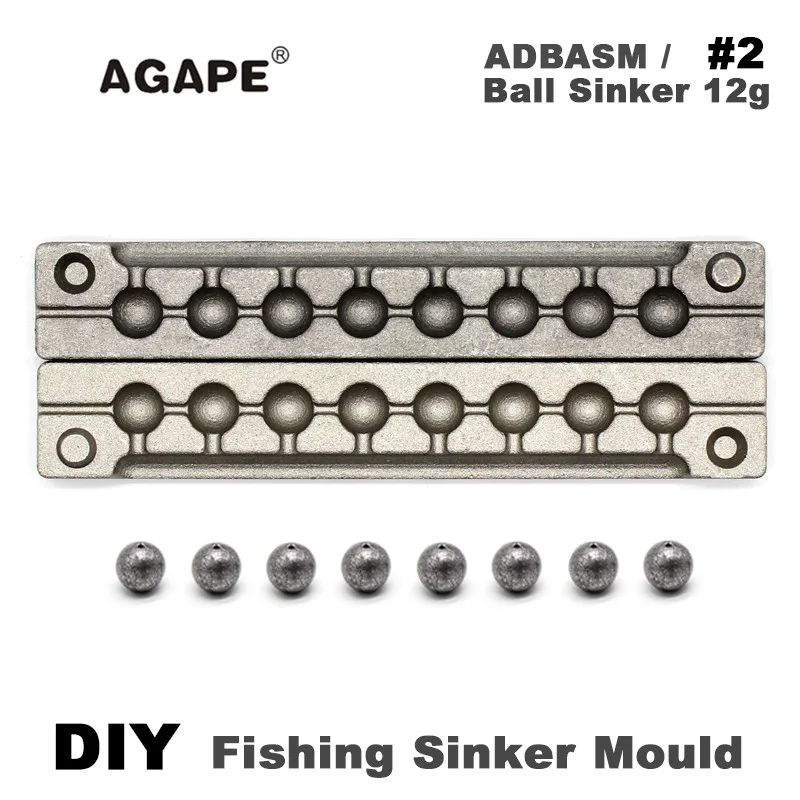 Agape DIY рыболовный шар грузило форма ADBASM/#2 12 г 8 полостей | Спорт и развлечения