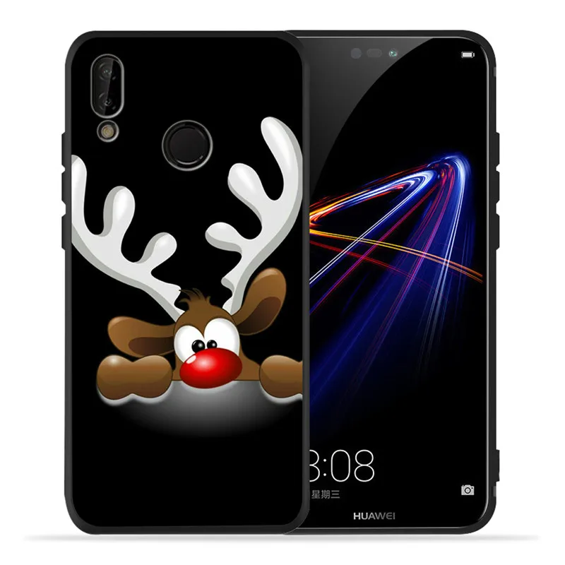 Веселый Рождественский мультипликационный чехол для huawei P8 P10 P20 P30 mate 10 20 Honor 8 8X 8C 9 V20 10 Lite Plus Pro Чехол Coque Etui Funda