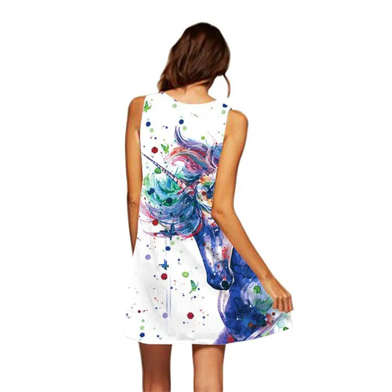 Новинка 2020 года Платье для мамы и дочки с единорогом Праздничное летнее пляжное