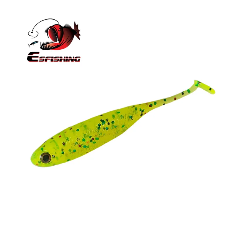PA20 Esfishing Рыбалка приманки для морского мягкие приманки Приманка T Глянцевая Шад 70 мм 2,8 г 10 шт. 3D глаз блеск бас карп зима - Цвет: PA20