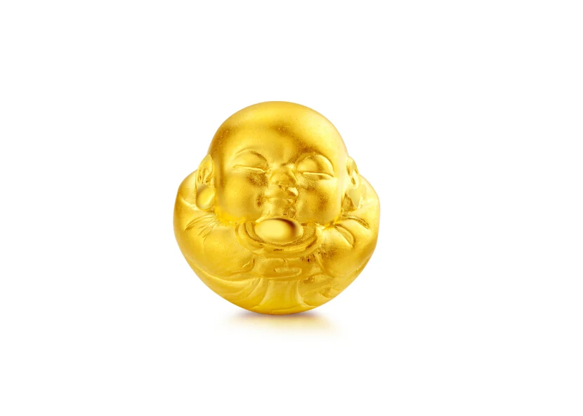 

New Style Real 24k Yellow Gold Pendant 3D Lucky Carved Bless Buddha Pendant