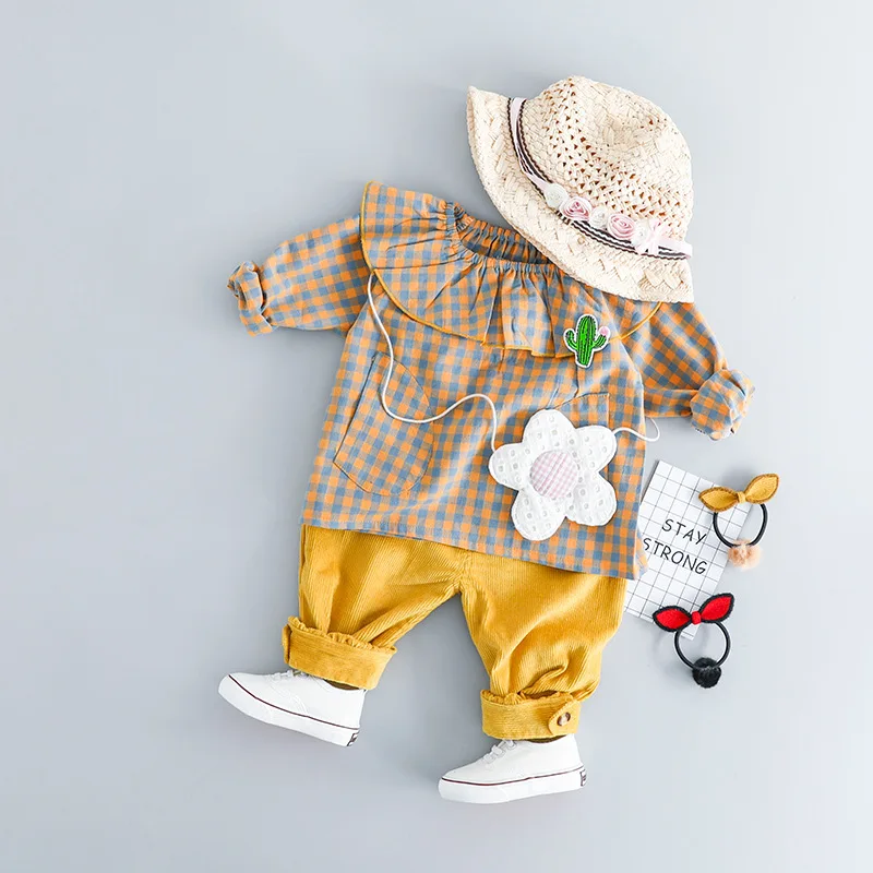 2019 Spring Baby Girls Clothing Sets Toddler Infant Clothes Suits Lace Tops Pants Kids Children Vacation Costume | Детская одежда и