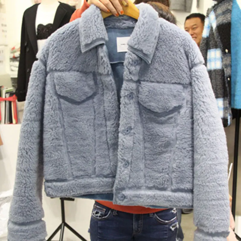 2016 Новый Дизайн Осень Зима S ~ XL Теплые Твердые Розовый Серый Ягнят Шерсть