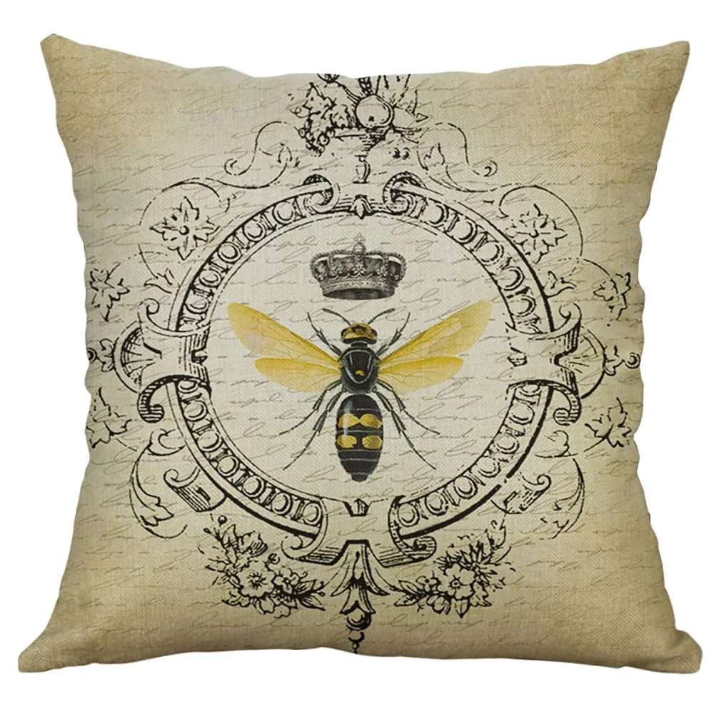 Подушки в европейском стиле ретро маленькая льняная смесь пчелы подушка для дома