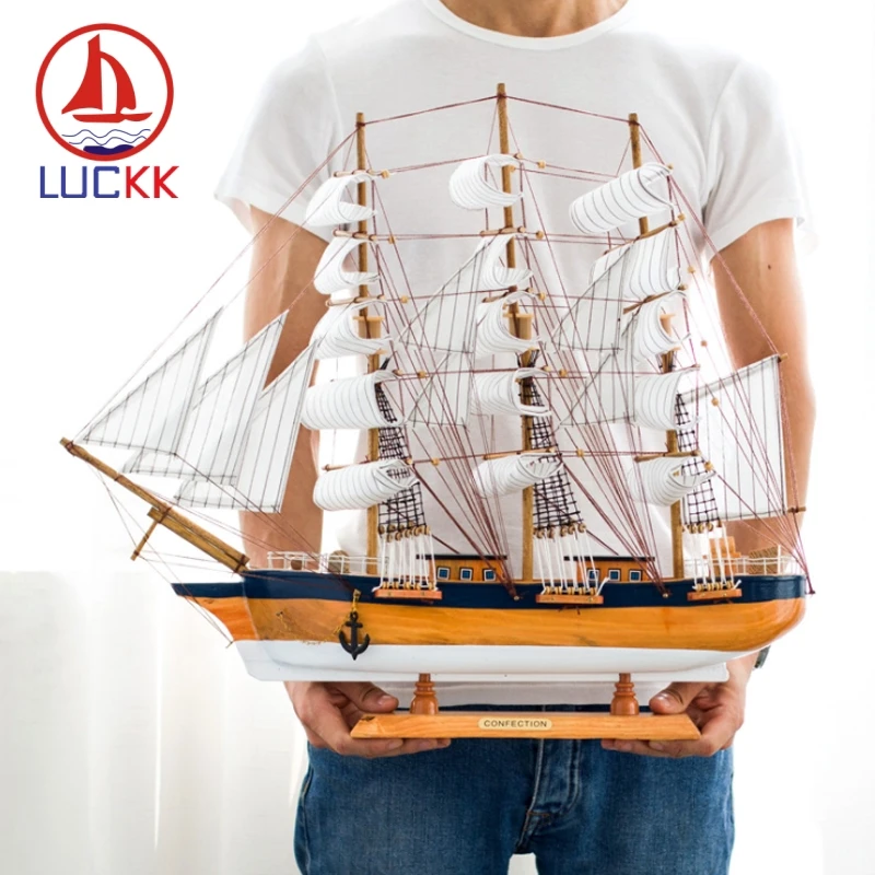 LUCKK 60 см ручная работа современная деревянная модель корабль скандинавский