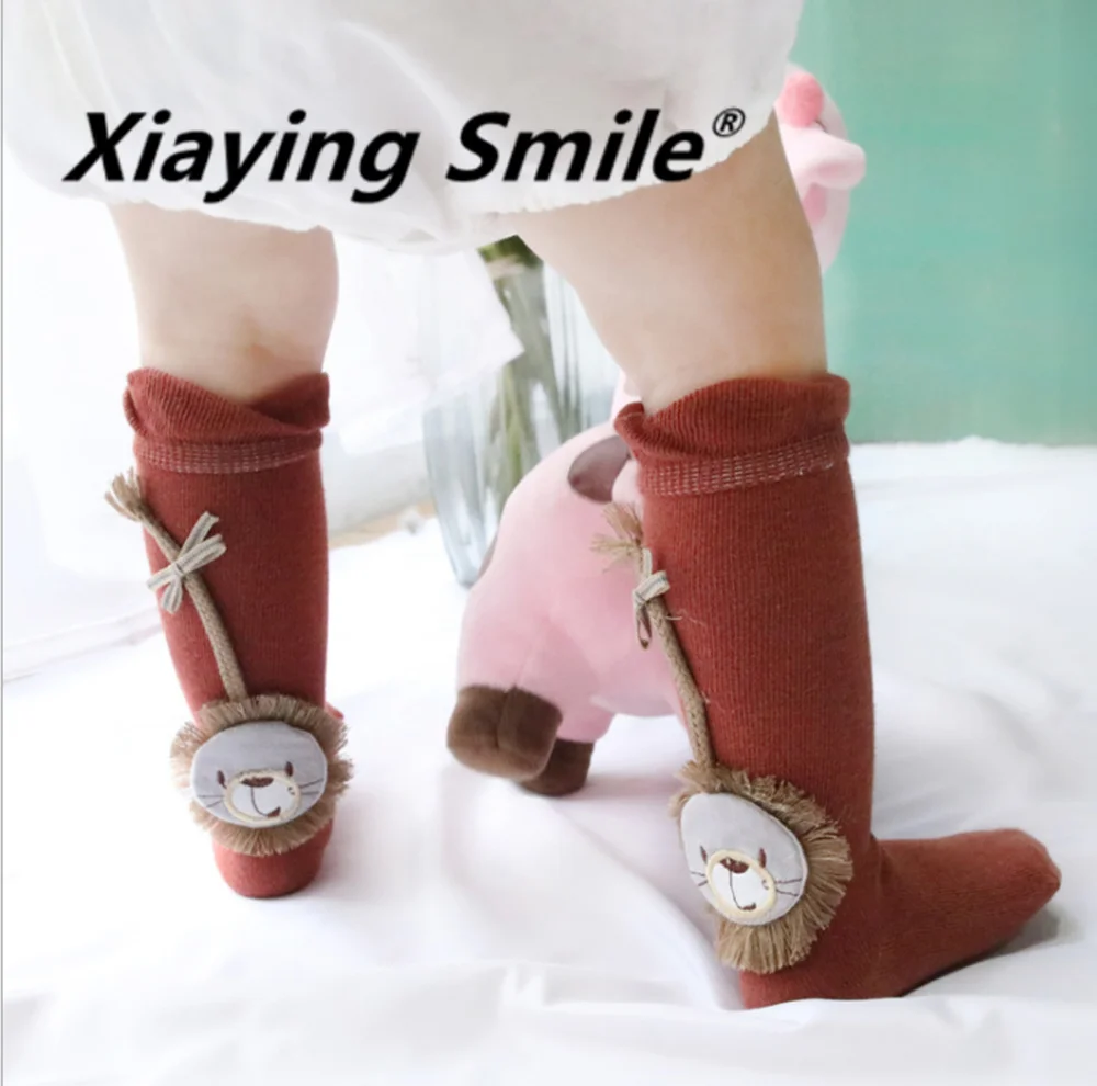 Xiaying Smile/Новинка года, весенне-осенние носки для малышей с рисунком льва носки для малышей 0-1-3 лет свободные хлопковые детские носки