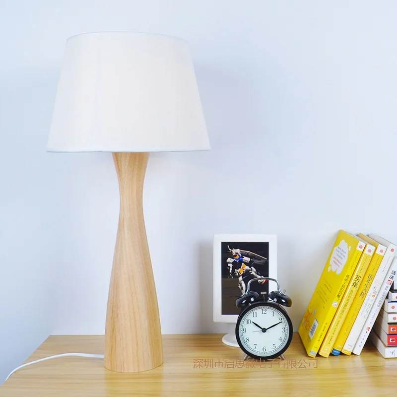 Креативная современная настольная лампа с деревянной основой настольный