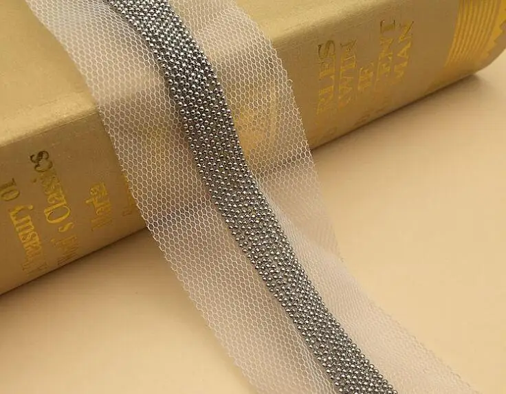 10rows silver chain 30 ярдов бисером с кисточкой из металлических цепочек кружевная бахрома отделочная лента Скрапбукинг Аппликация Украшение шитье Renda для платья воротник - Цвет: 10rows silver chain