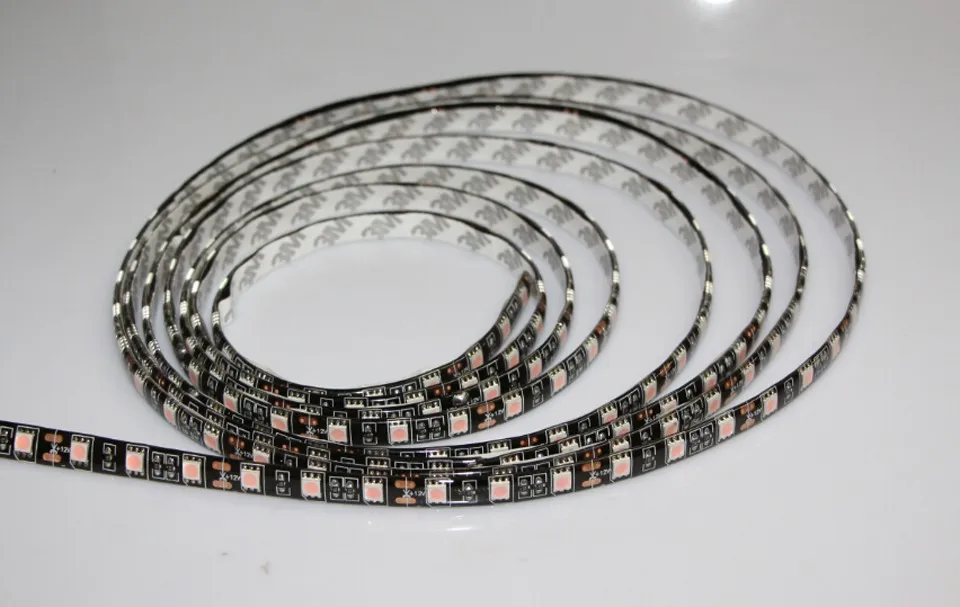 Черная печатная плата Светодиодная лента 5050 IP65/не Водонепроницаемая DC12V 60 светодиодный/м гибкий светодиодный светильник RGB ленточный светильник s DIY ленточный автомобильный светильник 1 м 5 м 10 м 20 м