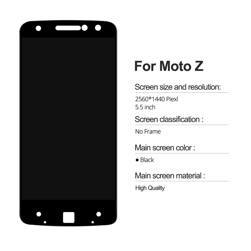 5 ''ЖК-дисплей для Motorola MOTO Z сенсорный экран Moto дисплей XT1650 ЖК-дигитайзер