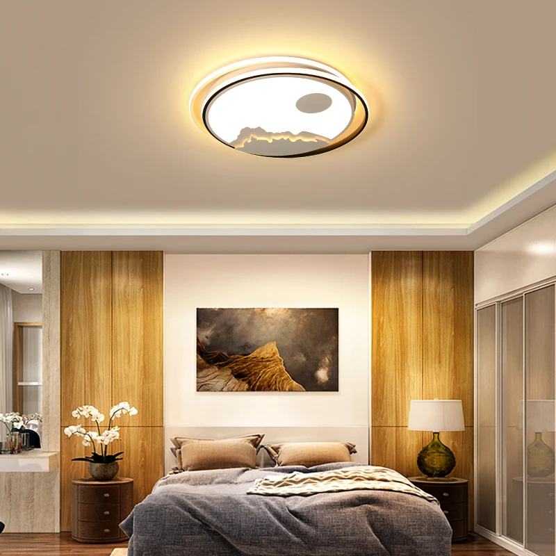 RC тусклый круглый светильник Современные светодиодные потолочные светильники