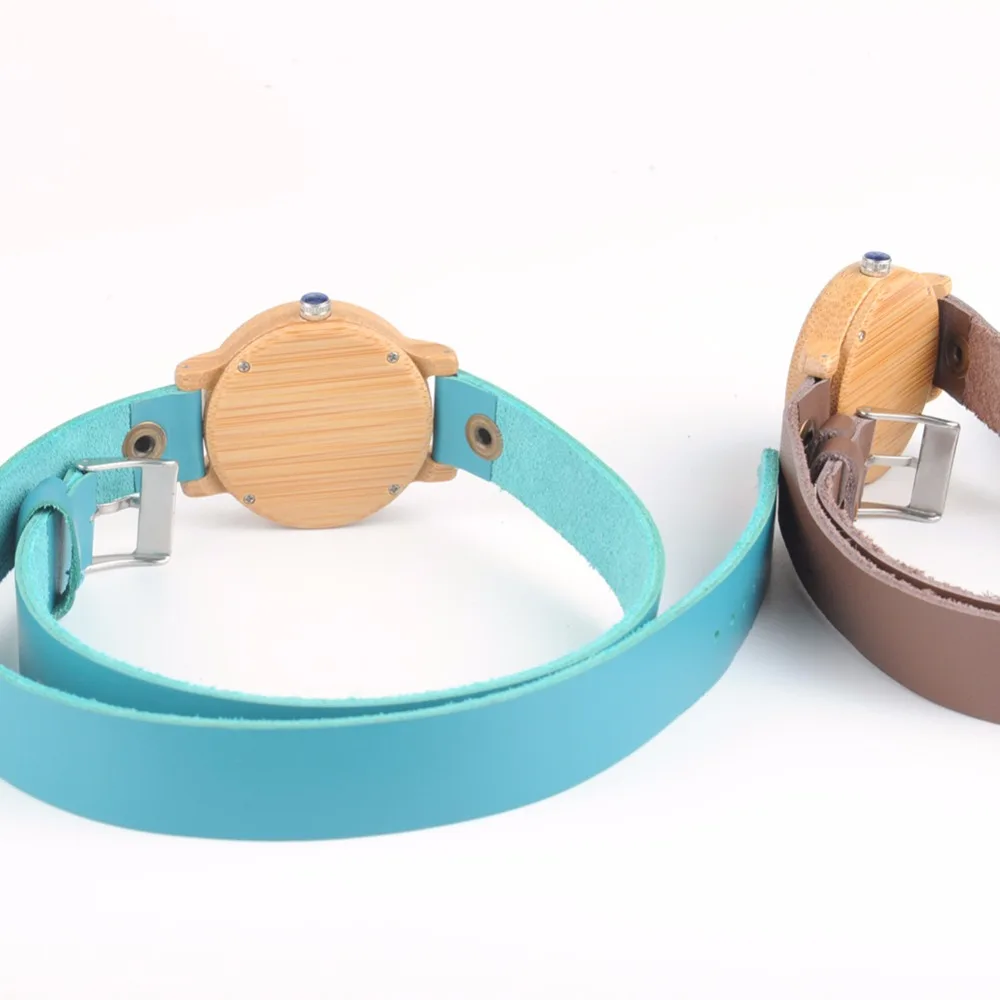 BOBO BIRD Bamboo женские часы с длинным ремешком многослойные кожаные часы с заклепками для девочек брендовые винтажные часы женские часы под платье в подарочной коробке