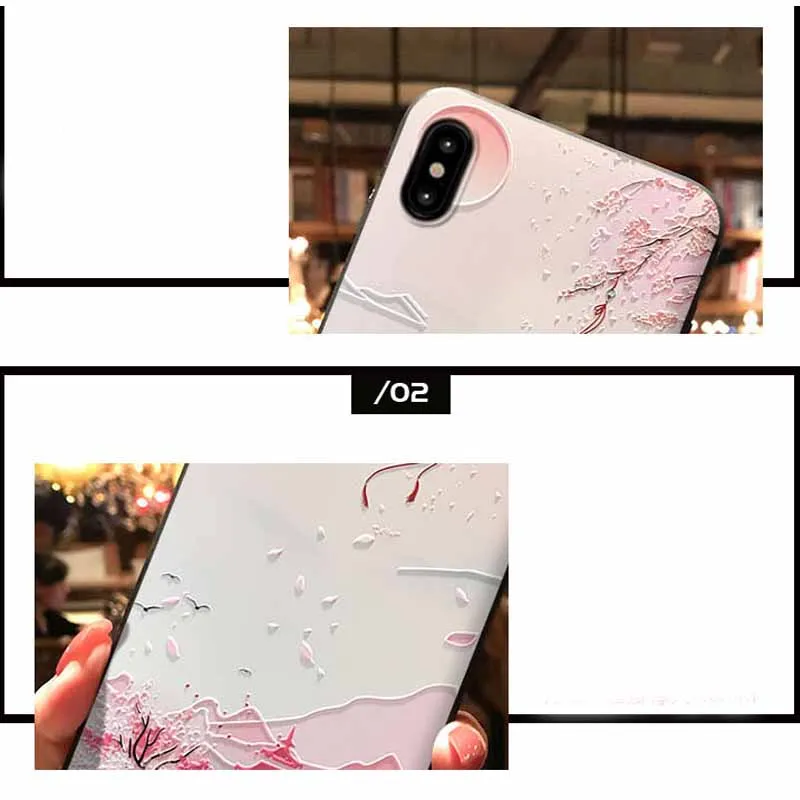 JIBAN For Samsung Note9 Coque Wholesale Matte Relief Landscape Magpie Cases XiaoMi 9 8 Mix2s 6x S10 |