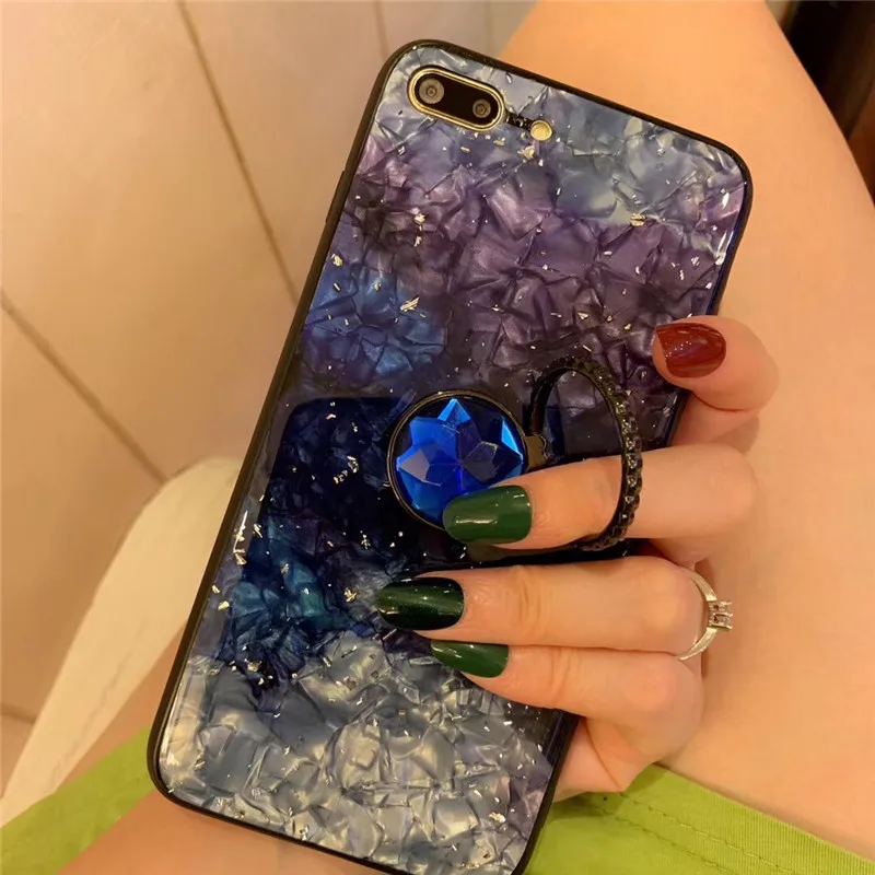 Модный чехол для телефона iphone XR XS Max X цветные раковины чехлы с кольцом-держателем