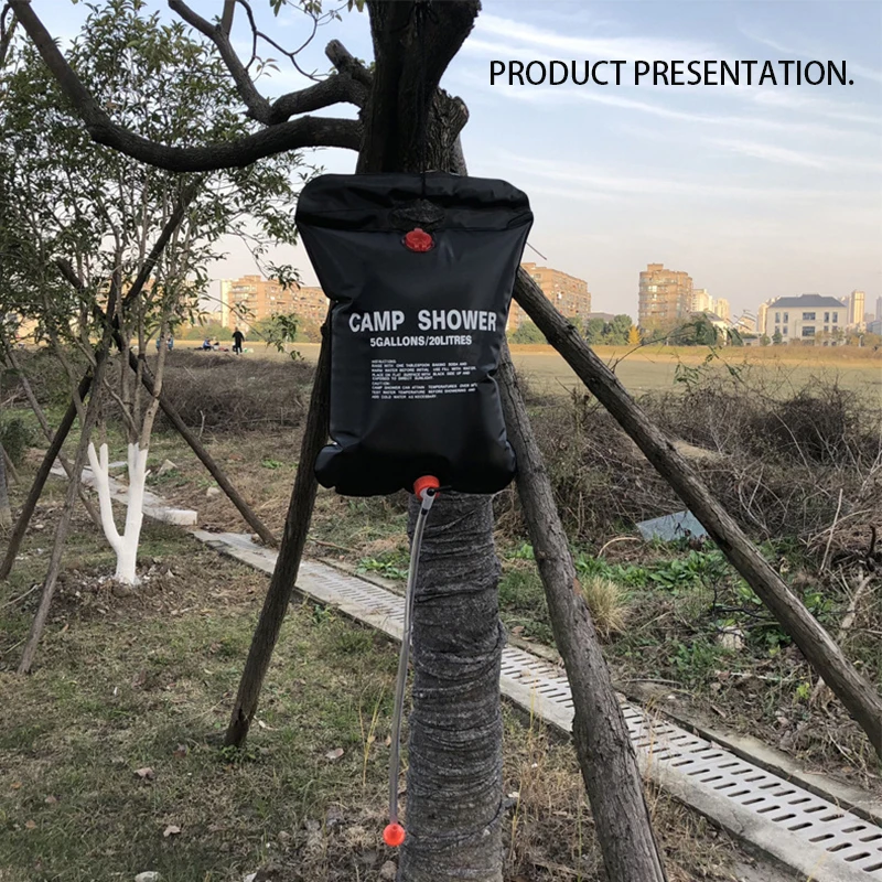 

Solar Shower Bag Portable Durable Sun Compact Heated Outdoor Hanging Hook Design Camping Scrubbing Pool Accessories Water Bag